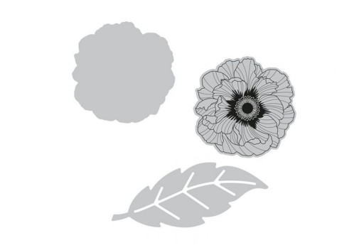 Framelits Dies + Coordinate Stamp Folk Flower Sizzix 2