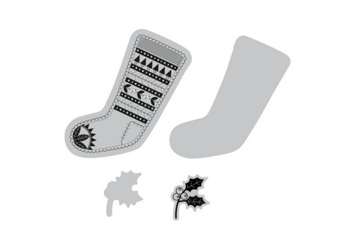 Set Fustelle Framelits + Timbro Calze Fair Isle Natale Sizzix 2