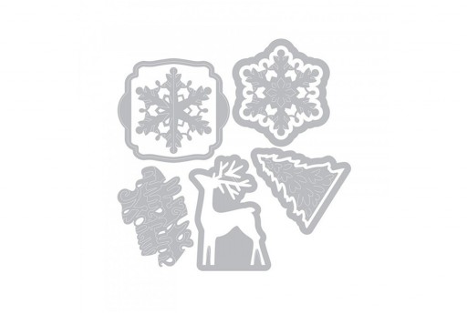 Set Fustelle Framelits + Timbri Natale E' Arrivato Katelyn Lizardie Sizzix 2