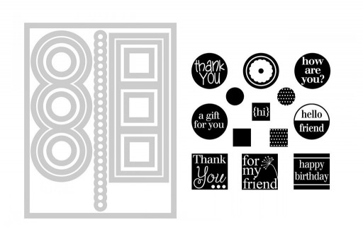 Set Fustelle Framelits + Timbri Frasi Amichevoli Stephanie Barnard Sizzix 2