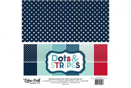 Patterned Paper Pack Winter Silver Foil Dots Echo Park Paper Co. 30x30cm 6sheets