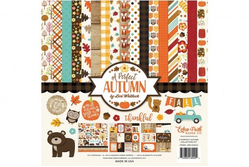 Set di Carte Decorate A Perfect Autumn Echo Park Paper Co. 30x30cm 12pz.