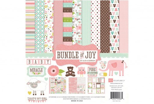 Set di Carte Decorate Bundle Of Joy Girl Echo Park Paper Co. 30x30cm 12pz.