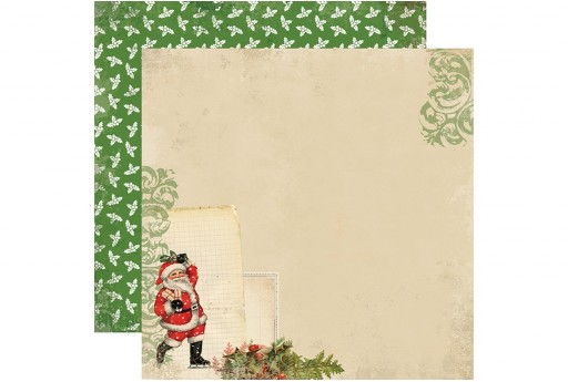 Carta Decorata Santa Claus Carta Bella 30x30cm 1pz.