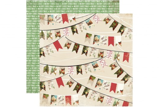 Carta Decorata Holiday Banners Carta Bella 30x30cm 1pz.