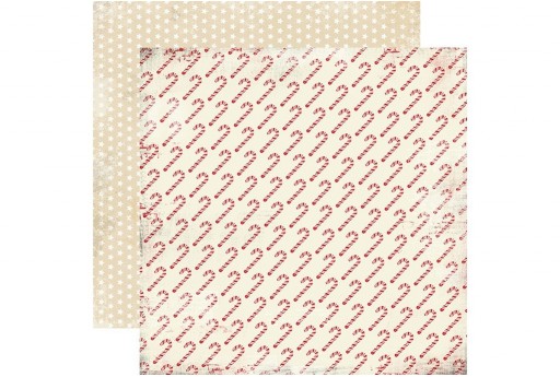 Double-Sided Patterned Paper Candy Canes Carta Bella 30x30cm 1sheet