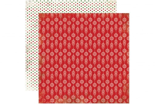 Carta Decorata Red Ornaments Carta Bella 30x30cm 1pz.