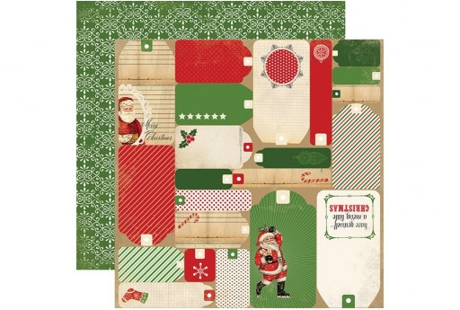 Carta Decorata Christmas Tags Carta Bella 30x30cm 1pz.