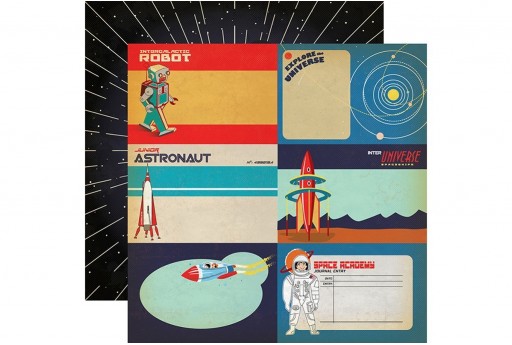 Carta Decorata Journaling Cards Space Academy Carta Bella 30x30cm 1pz.