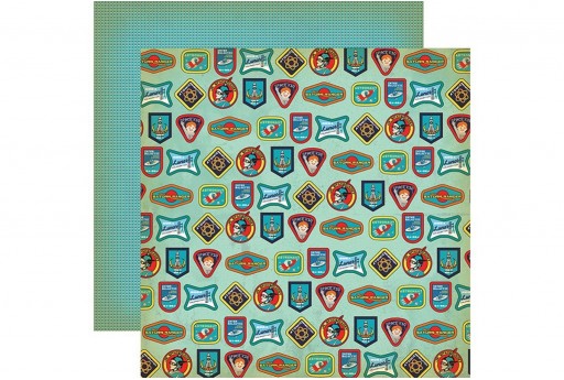 Double-Sided Patterned Paper Space Badges Carta Bella 30x30cm 1sheet