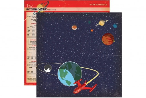 Double-Sided Patterned Paper Space Travel Carta Bella 30x30cm 1sheet