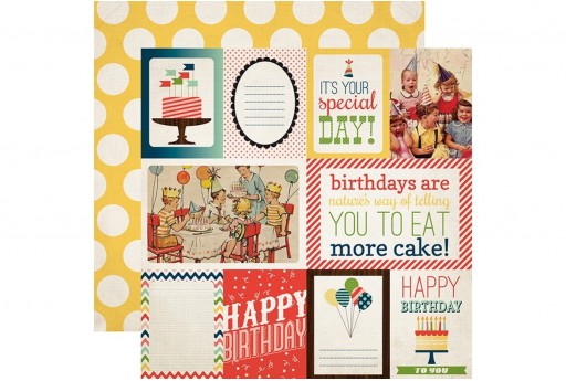 Carta Decorata Journaling Cards It's A Celebration Carta Bella 30x30cm 1pz.