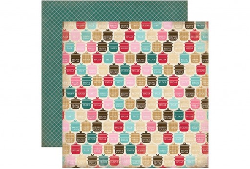 Double-Sided Patterned Paper Baking Ingredients Carta Bella 30x30cm 1sheet