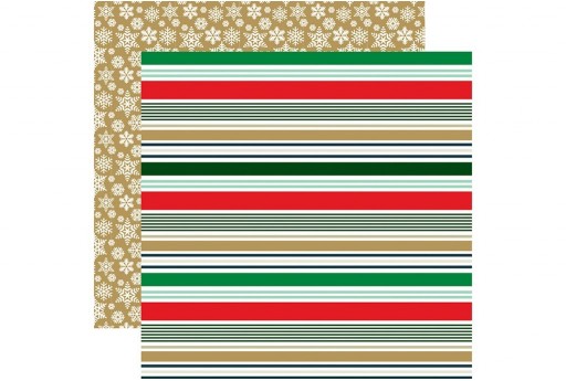Carta Decorata Merry Stripes Echo Park Paper Co. 30x30cm 1pz.
