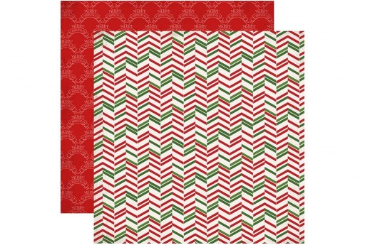 Carta Decorata Herringbone Have A Merry Christmas Carta Bella 30x30cm 1pz.