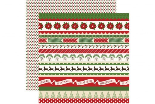 Carta Decorata Christmas Borders Carta Bella 30x30cm 1pz.