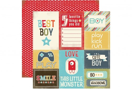 Carta Decorata Journaling Cards Boy Oh Boy Carta Bella 30x30cm 1pz.