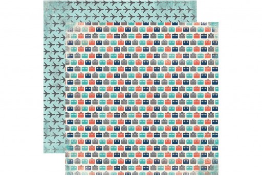 Double-Sided Patterned Paper Luggage Carta Bella 30x30cm 1sheet