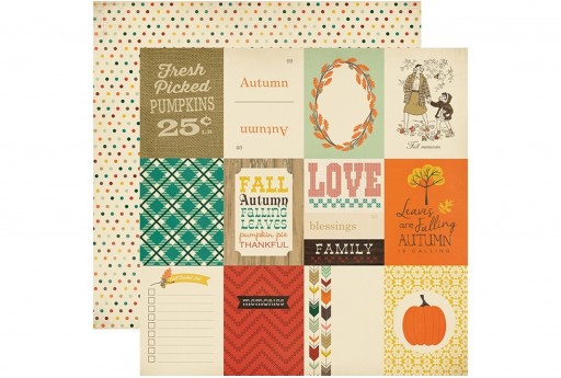 Carta Decorata Journaling Cards Fall Blessings Carta Bella 30x30cm 1pz.