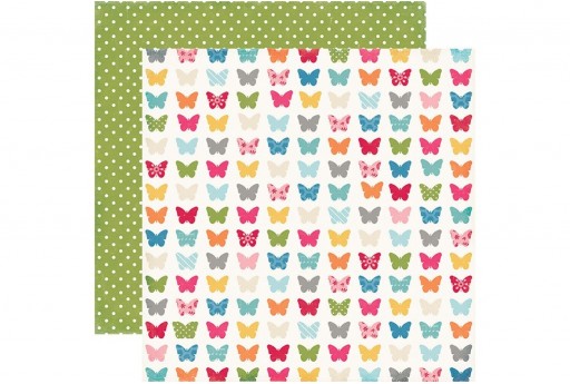 Double-Sided Patterned Paper Fluttering Butterflies Carta Bella 30x30cm 1sheet
