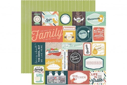 Double-Sided Patterned Paper Family Time Carta Bella 30x30cm 1sheet