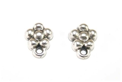 Silver Earring Flower 7x9,5mm - 2pcs