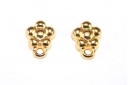 Gold Earring Flower 7x9,5mm - 2pcs