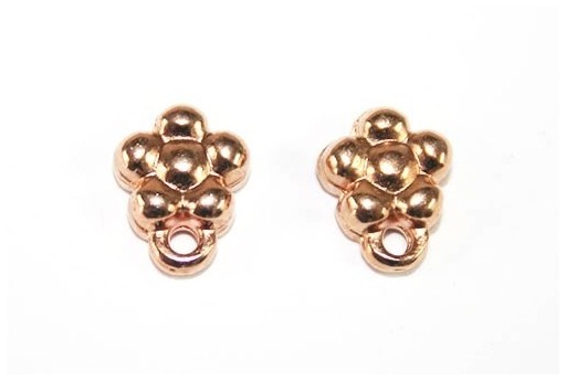 Rose Gold Earring Flower 7x9,5mm - 2pcs