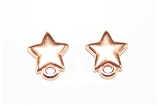 Rose Gold Earring Star 9x10mm - 2pcs