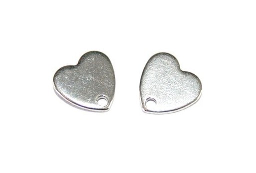 Stainless Steel Heart Ear Stud 8x8mm - 4pcs