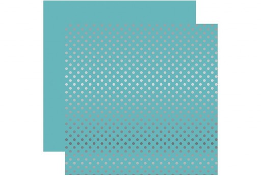 Carta Decorata Silver Foil Dot Light  Blue Echo Park Paper Co. 30x30cm 1pz.