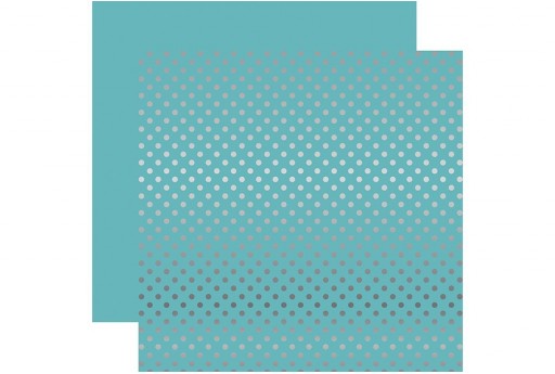 Double-Sided Patterned Paper Silver Foil Dot Light Blue Echo Park Paper Co. 30x30cm 1sheet