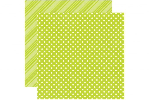 Double-Sided Patterned Paper Lime Dots and Stripes Echo Park Paper Co. 30x30cm 1sheet