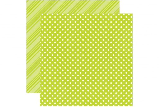 Carta Decorata Verde Lime Dots and Stripes Echo Park Paper Co. 30x30cm 1pz.