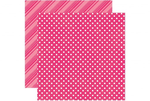 Double-Sided Patterned Paper Hot Pink Dots and Stripes Echo Park Paper Co. 30x30cm 1sheet