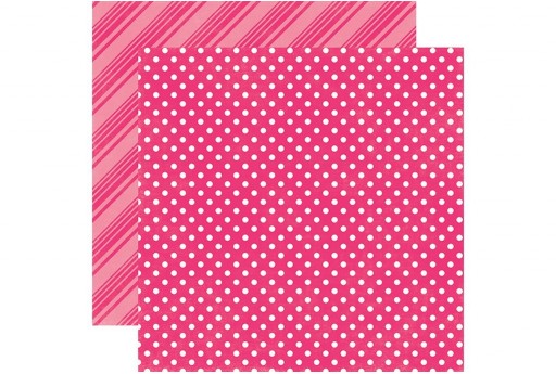 Carta Decorata Hot Pink Dots and Stripes Echo Park Paper Co. 30x30cm 1pz.
