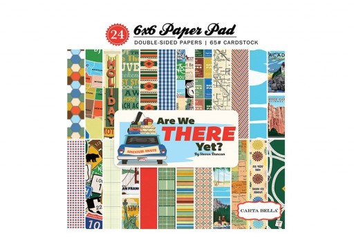Patterned Paper Pad Are We There Yet Carta Bella 15x15cm 24 sheets