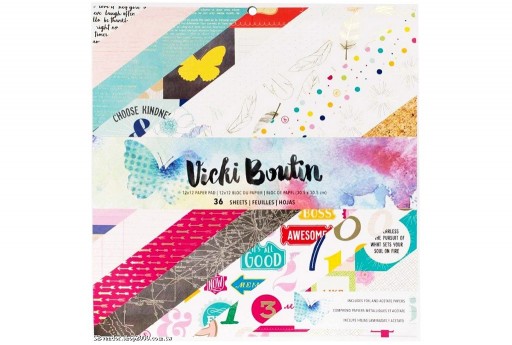 Patterned Paper Pad Mediums Vicki Boutin American Crafts 30x30cm 36 sheets