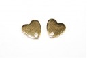 Stainless Steel Heart Ear Stud Gold 8x8mm - 2pcs