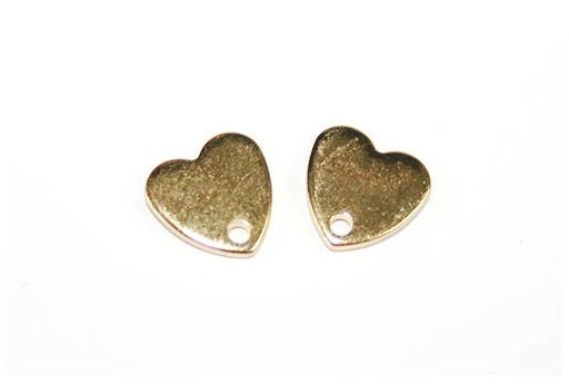 Stainless Steel Heart Ear Stud Gold 8x8mm - 2pcs