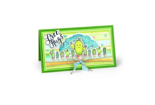 Framelits Dies + Coordinate Stamps Sending Hugs Sizzix