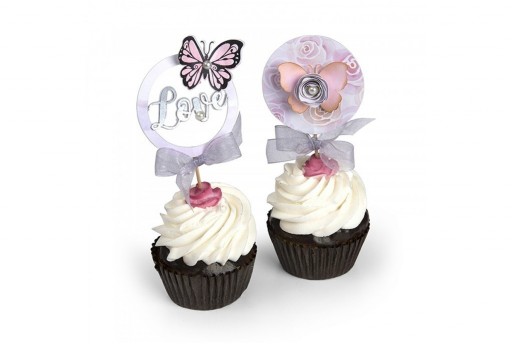 Framelits Dies + Coordinate Stamps Cupcake Topper Sizzix