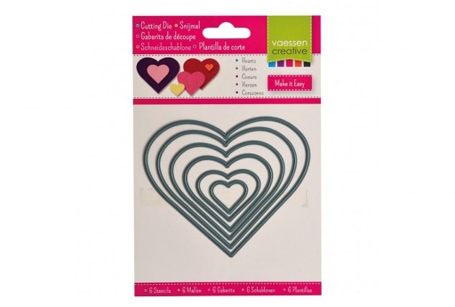 Cutting Dies Hearts Vaessen Creative 6pcs 2