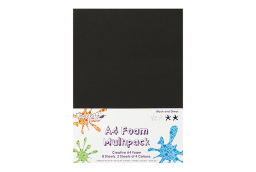 Foam Multipack A4 Black White And Grey Dovecraft 8 sheets