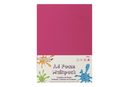 Foam Multipack A4 Pinks and White Dovecraft 8 sheets