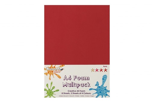 Foam Multipack A4 Red and Pink Dovecraft 8 sheets