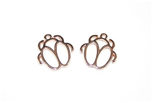 Beetle Wireframe Pendant Rose Gold 17x17mm -2pcs
