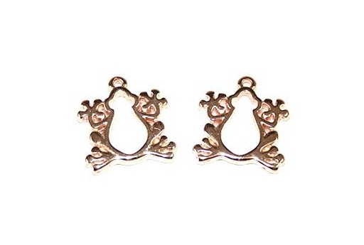 Frog Frame Pendant Rose Gold 18x18mm -2pcs