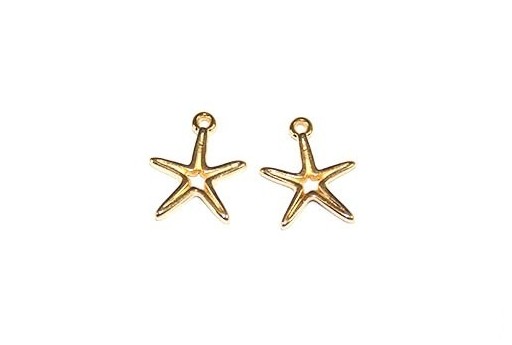 Starfish Wireframe Pendant Gold 14x16mm -2pcs