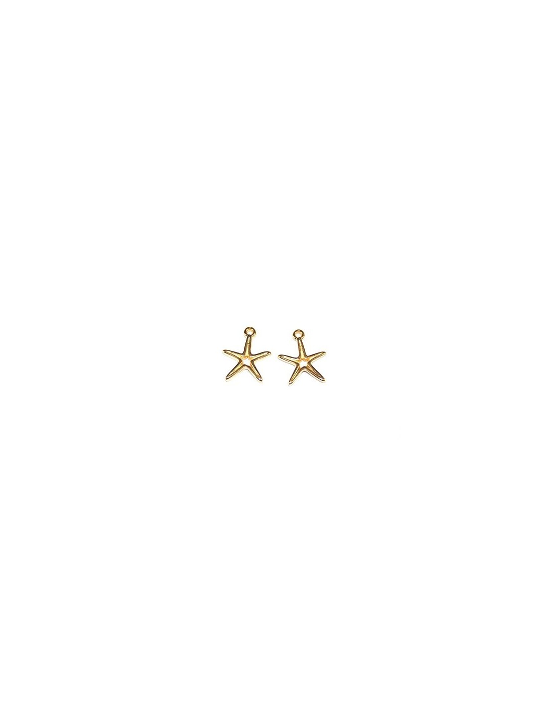 2 Ferma Tendine A Forma Di Stella Marina Oro - Cravatte Regolabili Con Fibbia Elastica